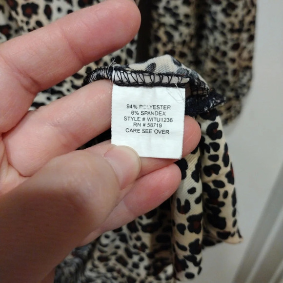 Lot Of 2 Slinky Feel Animal Print Career Casual Tops Sz 2X-Notations Liz Baker - Picture 5 of 11